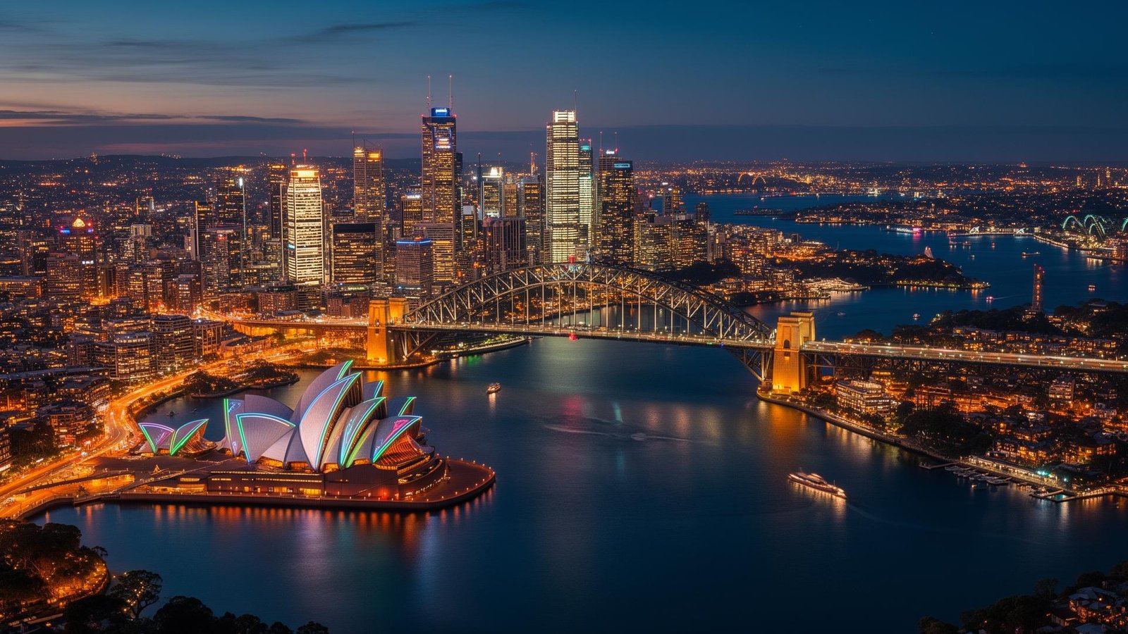 Sydney skyline at night
